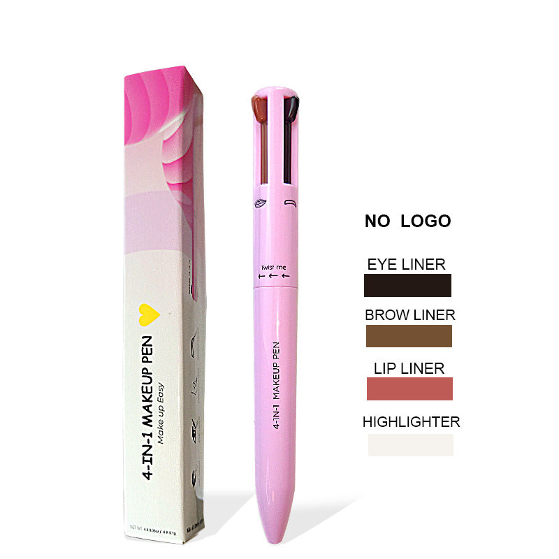 Multi-effect 4 In 1 Eyeliner Eyebrow Pencil Contour Pen Long Lasting Waterproof Cosmetics Eyeliner Makeup Pencil Lip Liner Pen